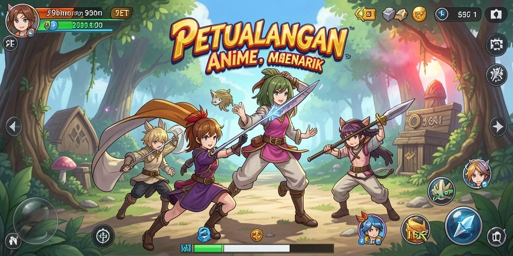 Tampilan gameplay <strong>9ET</strong> menampilkan karakter anime dalam pertempuran yang seru.