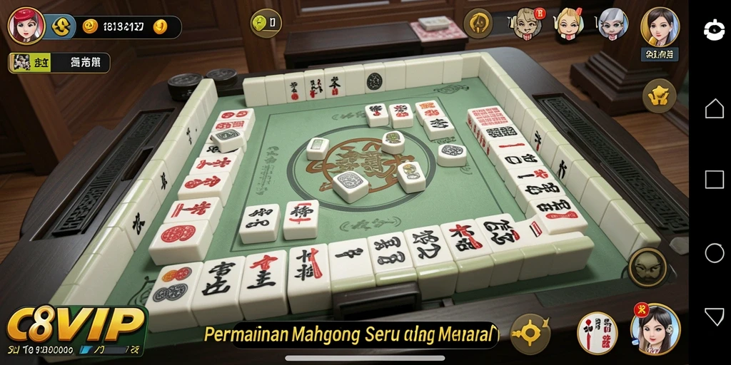 Tampilan screenshot C8VIP menampilkan pengalaman bermain Mahjong yang menantang.