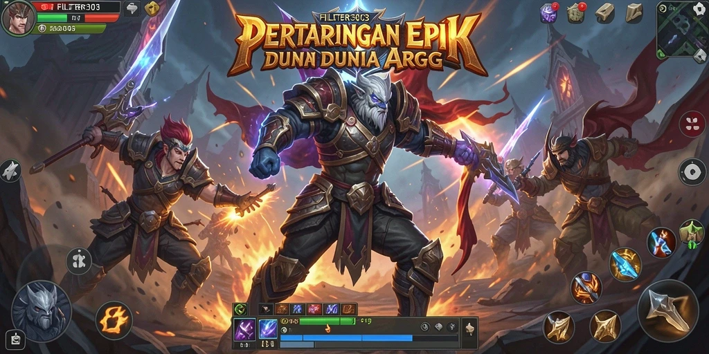 Screenshot menampilkan aksi pertempuran seru dalam FILTER303 dengan grafis yang menawan.