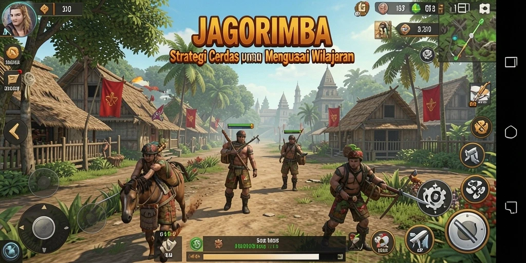 Screenshot gameplay JAGORIMBA menampilkan pertempuran strategis yang intens.