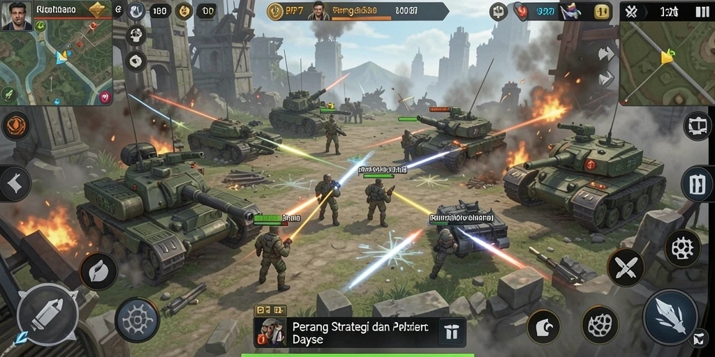 Tampilan gameplay SLG yang intens dan mendebarkan di PP7.