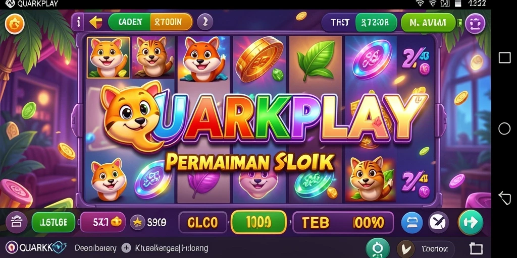 Tampilan gameplay Slot QUARKPLAY yang menarik dan penuh warna.