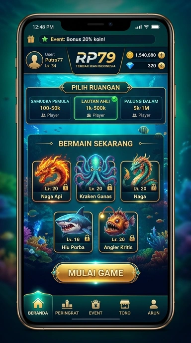 Tampilan antarmuka aplikasi rp79 yang sederhana dan intuitif.